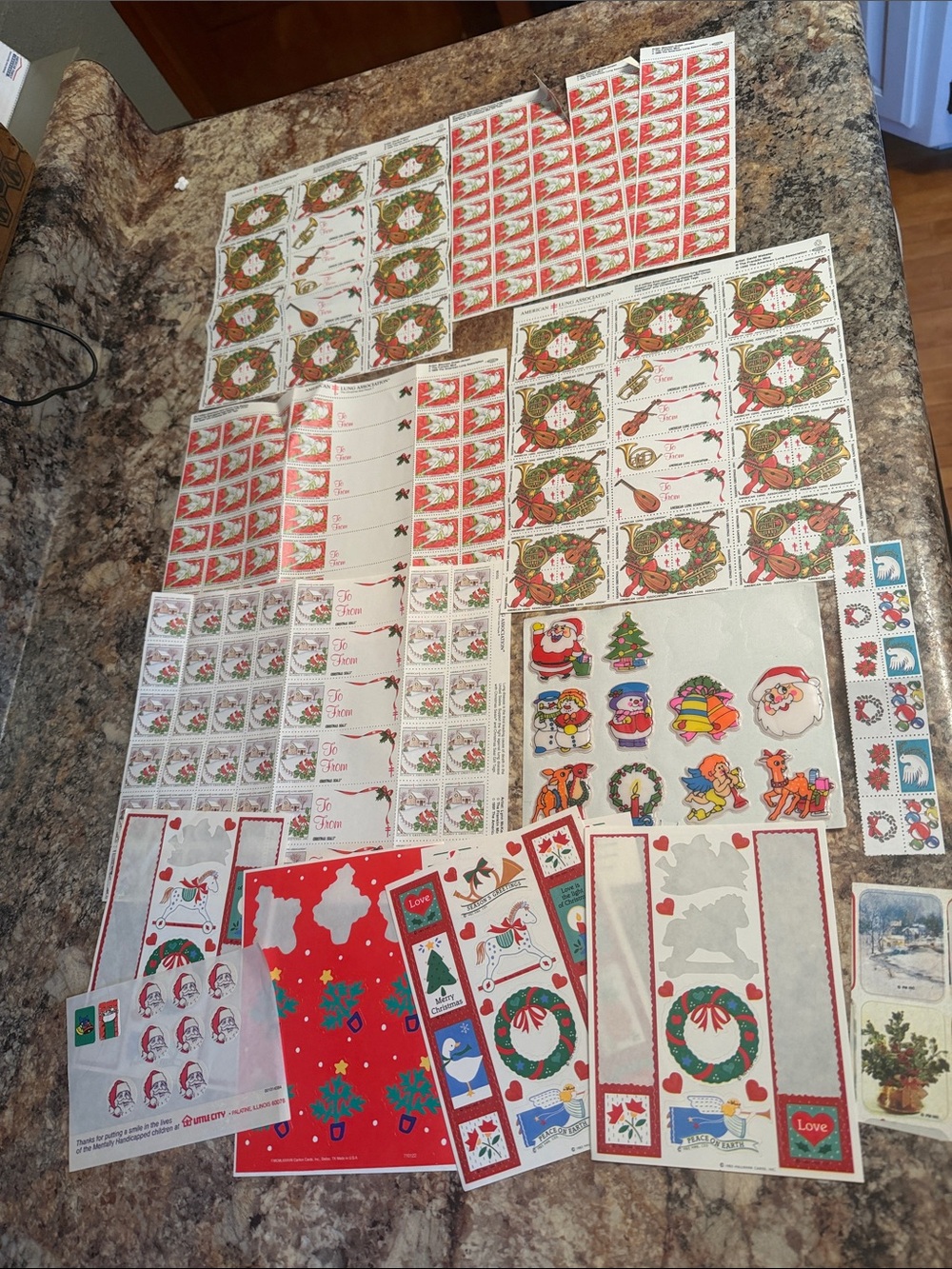 Vintage Christmas Sticker and Seals Lot